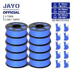 JAYO High Speed Matte PLA 3D Filament 1.75MM PLA Classic 3D Printer Filament 10Rolls Neatly Wound High Toughness Matte Filament