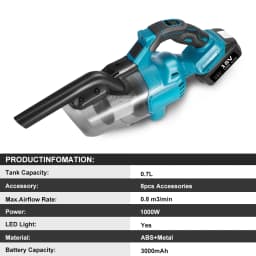 Electric Vacuum Cleaner Cordless Portable Handheld Power Vacuum Cleaner Multi-function Dust Cleaning Tool For Makita 18v Battery