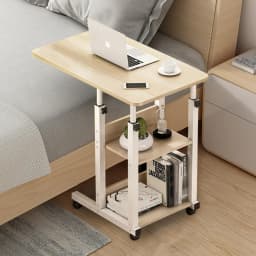 【Breeins】Height Adjustable Mobile Table Overbed Desk with Wheels