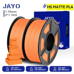 JAYO 2 Rolls 3D High Speed Matte PLA Printer Filament 1.75mm Neatly Wound PLA Filament with Matte Finish Print with 99% FDM 3D