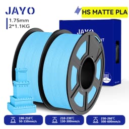 JAYO 2 Rolls 3D High Speed Matte PLA Printer Filament 1.75mm Neatly Wound PLA Filament with Matte Finish Print with 99% FDM 3D