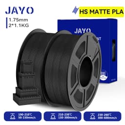 JAYO 2 Rolls 3D High Speed Matte PLA Printer Filament 1.75mm Neatly Wound PLA Filament with Matte Finish Print with 99% FDM 3D