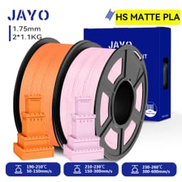 JAYO 2 Rolls 3D High Speed Matte PLA Printer Filament 1.75mm Neatly Wound PLA Filament with Matte Finish Print with 99% FDM 3D