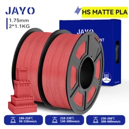 JAYO 2 Rolls 3D High Speed Matte PLA Printer Filament 1.75mm Neatly Wound PLA Filament with Matte Finish Print with 99% FDM 3D