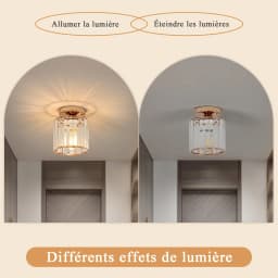 Crystal Ceiling Light,Gold,Fixture Chrome Flush Mount Ceiling Lighting Fixture for Hallway E27 Bulb Socket (Bulb Not Included)