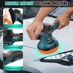 Cordless Car Buffer Polisher, Electric Polishing Machines and Polishers Kit,with 2x2.0Ah Battery,for Car Care, Polishing, Waxing