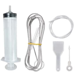 5pcs Fridge Dredging Kit Flexible Refrigerator Scrub Brush Reusable Fridge Drain Hole Dredging Remover Cleaning Syringe Shovel