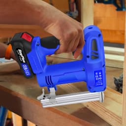 2 in 1 Heavy Duty Electric Nailer with Battery and Charger, 500 Nails and 500 Staples, Nailer for DIY Woodworking Furniture