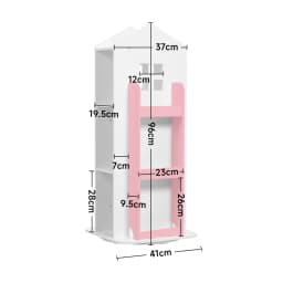 【Breeins】Kids' House Frame Rotating Bookshelf Books Toys Storage Organizer Shelf Cabinet Home Decoration