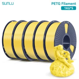 SUNLU 5KG PETG /Clear 3D Printer Filament 1.75mm 1000g Spool (2.2lbs) Neatly Arranged No Knot Filament Fit Most FDM Printer