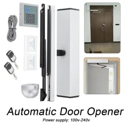 150kg Automatic Swing Door Opener Closer 100v-240V Residential Commercial Electric Swing Gate with 2 Remote Controllers