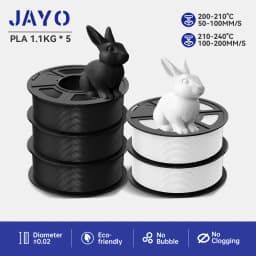 JAYO 5Rolls PETG PLA HSMPETG PLA PLUS PLA META High Speed matte PLA 1.75mm Materials for 100% No Bubble &FDM for 3D Printing