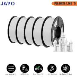JAYO 5Rolls PETG PLA HSMPETG PLA PLUS PLA META High Speed matte PLA 1.75mm Materials for 100% No Bubble &FDM for 3D Printing
