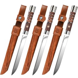 High-hardness Stainless Steel Kitchen Knife, Professional Fruit Knife with Leather Sheath, Ideal for Cutting Meat and Cooking