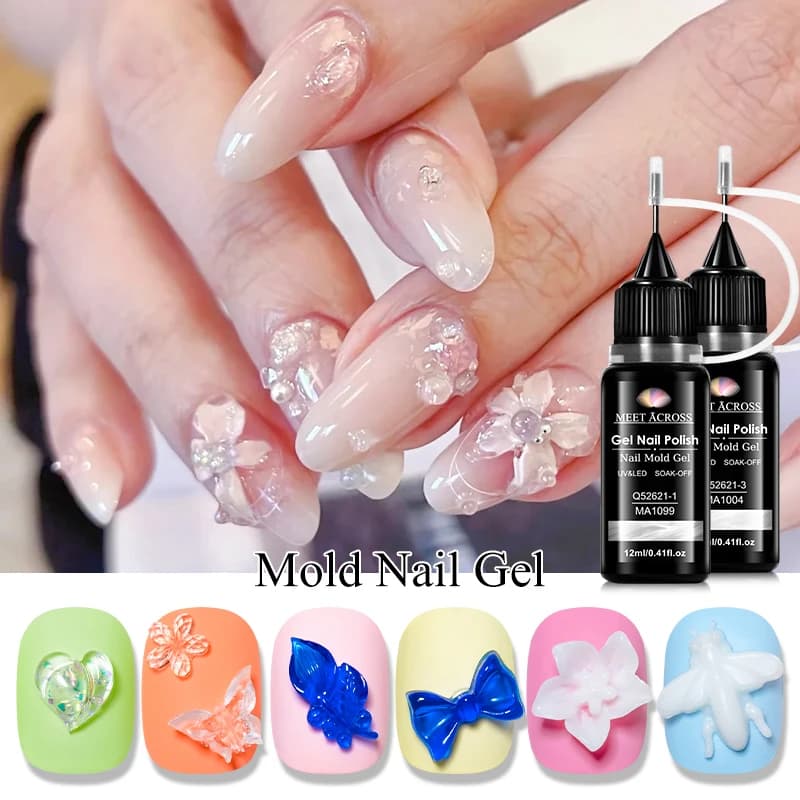 2pcs 12ml 3D Mold Nail Gel Nail Modeling Gel Nail Polish DIY for Flower Butterfly Design Soak Off UV Gel Varnish Nail Supplies