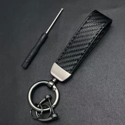 Carbon Fiber Rope Car Keychain Men Women Luxury Key Chain Holder Key Strap Pendant Keyring Horseshoe Buckle Business Gift