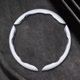 2/3PCS Laser Carbon Fiber Silicone Car Steering Wheel Cover 1K Micro Fiber Leather PVC Wheel Booster Cover Non-Slip Universal