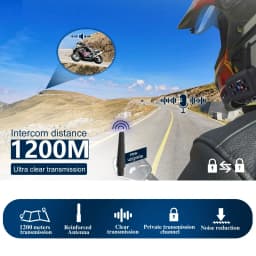 XiNowy V6 Plus Motorcycle Helmet Bluetooth Headset IP65 Waterproof 2 Intercom Modes Noise Reduction Type-C Multi-group Chat MP3
