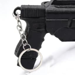 3D Printed Mini Pistol Shaped Car Keychain with Holster Model, Men's Waist Hanging Keychain, Practical Keychain Pendant