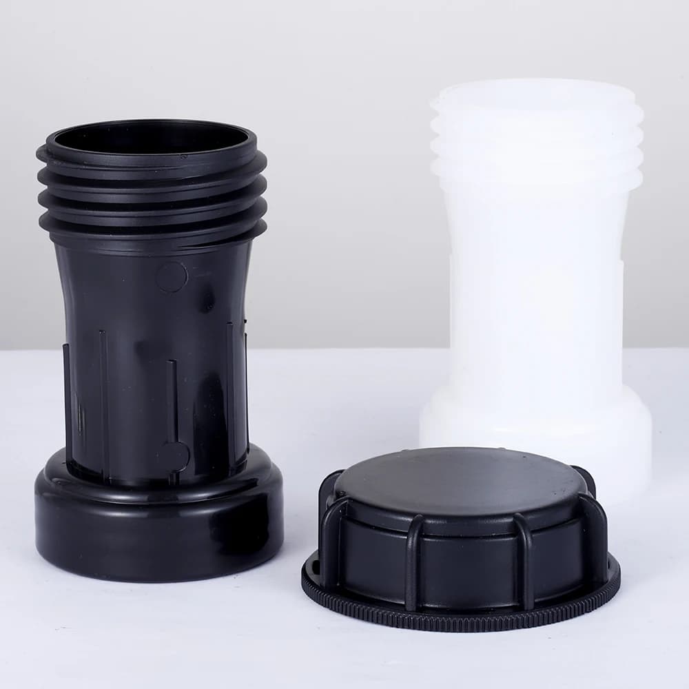 S60*2 IBC Tank Extension Adapter 60mm Coarse Female x Male Plastic Extension Tube for Ton Barrels Water Tank Outlet Connector