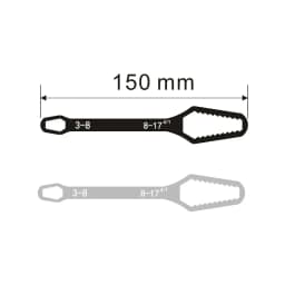 Universal Adjustable Torx Wrench 3-17mm Double-Headed Self-Tightening Glasses Wrench Board for Factory Hand Tools Spanner