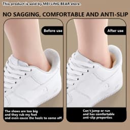 8-Piece Heel Pads, Self-Adhesive Anti-Slip Protective Pads - Thick, Non-Slip, Shock-Absorbing Insoles That Enhance Shoe Comfort, Prevent Chafing and Slipping Off, Suitable for Casual Shoes, Sneakers, and White Shoes, Shoe Size Reducer, Heel Pads to Prevent Slipping and Chafing, Shoe Lining