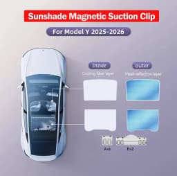 2026 For Tesla Model Y Juniper Sunshade Magnetic Suction Clip Sunroof Honeycomb Sunshades Model 3 Highland Skylight Accessory