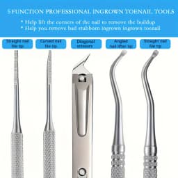 3pcs Set Professional Endogenous Toenail Suit: Stainless Steel File with Lifter and Storage Box-No Odor, Foot and Nail Care