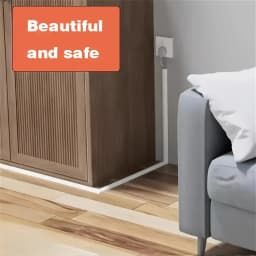 1/4M Flexible Floor Cable Cover, Self-Adhesive Wall Cord Hider, Internet Wire Duct & Cable Management