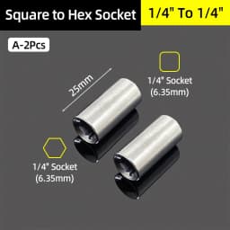 1/4" 3/8” 1/2” Square Drive To 1/4" Hex Shank Socket Adapter Converter Quick Change Bits Holder Repair Hand Tools Accessories