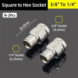 1/4" 3/8” 1/2” Square Drive To 1/4" Hex Shank Socket Adapter Converter Quick Change Bits Holder Repair Hand Tools Accessories