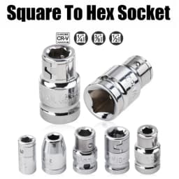 1/4" 3/8” 1/2” Square Drive To 1/4" Hex Shank Socket Adapter Converter Quick Change Bits Holder Repair Hand Tools Accessories