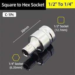1/4" 3/8” 1/2” Square Drive To 1/4" Hex Shank Socket Adapter Converter Quick Change Bits Holder Repair Hand Tools Accessories