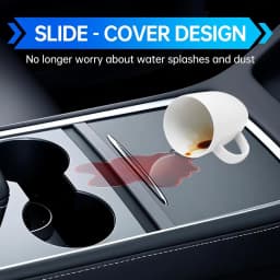 USB Hub for Tesla Model Y 2020-2024 Model 3 2020-2023 with Sliding Cover Multi Ports Fast Charger with Retractable Cables Waterp