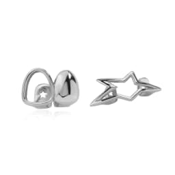 Unisex Y2K Cyber Punk Glossy Star Pentagram Tooth Caps Irregular Geometric Christmas Theme Accessory Teeth Grillz Jewelry