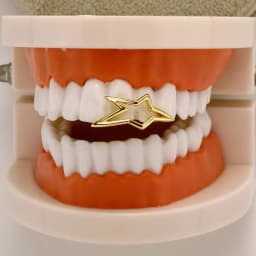 Unisex Y2K Cyber Punk Glossy Star Pentagram Tooth Caps Irregular Geometric Christmas Theme Accessory Teeth Grillz Jewelry