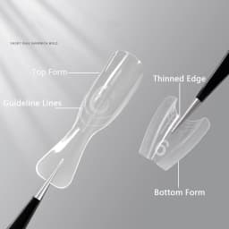 240Pcs New Sandwich Nail Dual Forms Reusable Mixed 15 Sizes Short Oval Square Top & Bottom Nail Mold Set For Builder Extension
