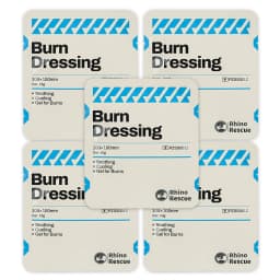 RHINO RESCUE 10x10cm Hydrogel Burn Dressing Cooling Gel Pad Soothing Wound Care IFAK Kit Emergency Outdoor Camping Safety Prep