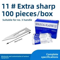 Surgical Scalpel Blades 100PCS/BOX Carbon Steel Medical Knife Handle Holder Dissection Cutting Phone Repair Carving Sterilized