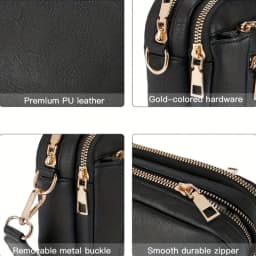 Retro fashion classic, women's multifunctional bag, zipper shoulder strap crossbody bag, small square bag, suitable for office w