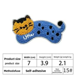 2PCS/lot Embroidered Black Cat Design Patch Cute Iron On Patch for Clothing Jeans Jacket Decoration
