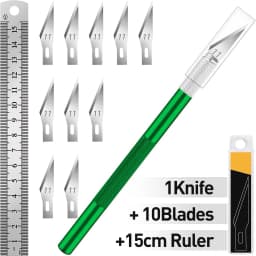 1 Pcs Stainless 1 Pcs Craft Knife with Knife Hobby Knife Exacto 1Steel Exacto Blade Kit, 1pcs Steel 15CM Ruler for Art