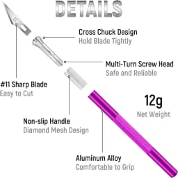 1 Pcs Stainless 1 Pcs Craft Knife with Knife Hobby Knife Exacto 1Steel Exacto Blade Kit, 1pcs Steel 15CM Ruler for Art