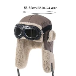 Pilot Hat With Goggles For Winter Skiing Beanie With Ear Protection Windproof Outdoor Ski Hat Warm Caps For Skiing Camping