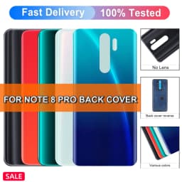 Back Cover for Redmi Note 8 Pro Back Door Replacement Hard Battery Case, Rear Housing Cover with Adhesive M1906G7I Battery Cover