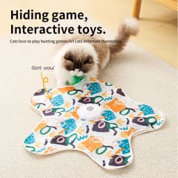 Cat Toy Cover, Automatic Fun Hide and Seek Cat Toy, Capture Toy for Training Cats to Move Flexibly, Built-in Simulated Feathers