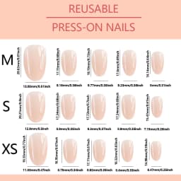 150Pcs Gradient Nude Short Almond Fake Nails XS/S/M Size Glossy Full Cover Press On Nail for Women Daily Wear False Fingertips