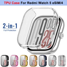 Soft TPU Case For Xiaomi Redmi Watch 5 Accessories All-around Bumper Frame Screen Protector Shell For Redmi Watch4 Cover Cases
