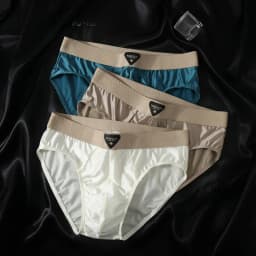 Men's Ice Silk Nylon Briefs 1/3 Pcs Set Soft Breathable Comfortable Underwear with High Elastic Mesh Crotch Shorts