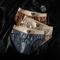 Men's Ice Silk Nylon Briefs 1/3 Pcs Set Soft Breathable Comfortable Underwear with High Elastic Mesh Crotch Shorts
